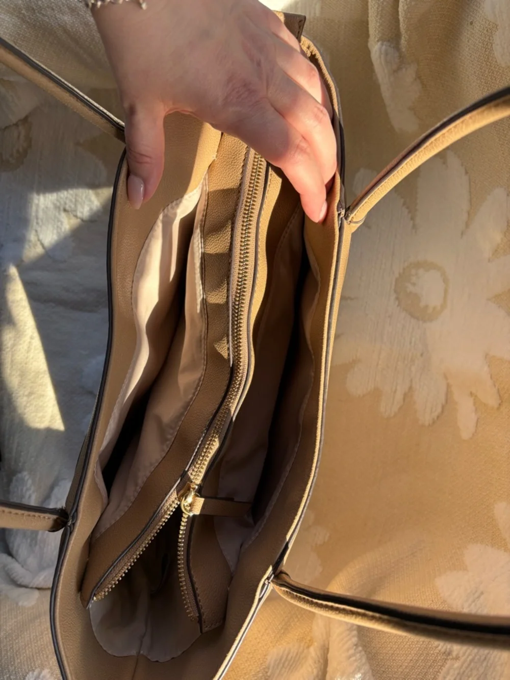 Nine West Camel/Tan Shoulder Tote - Picture 5 of 11